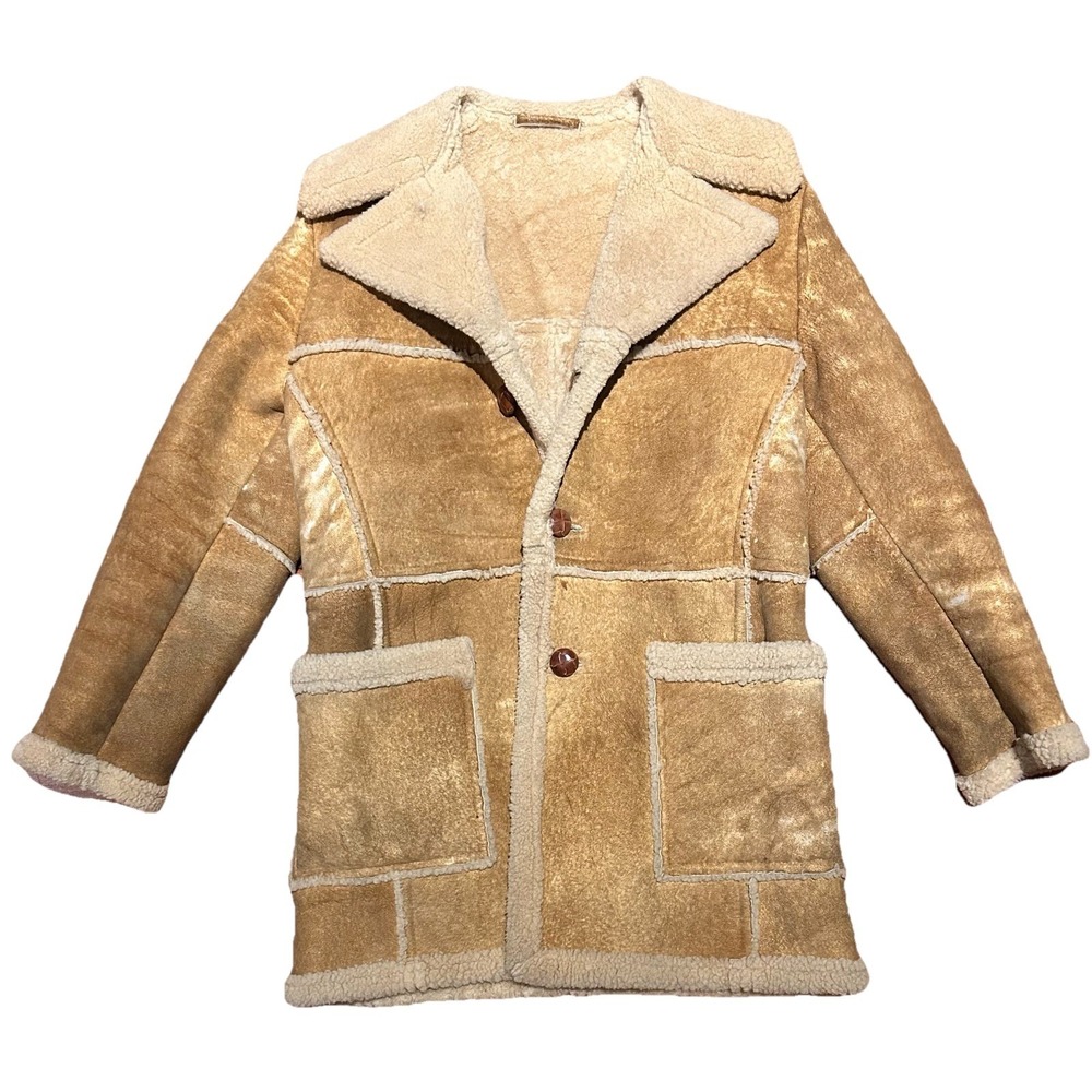 Vintage SAWYER OF NAPA Shearling Sheepskin Coat Jacket Size 40 Ranchero‎